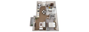 1 Bedroom with Den and Balcony
