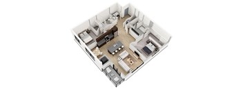 bedroom floor plan an in 3d