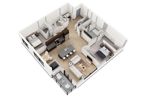 C1 Floorplan at Industrie Apartments, Albany, NY, 12207