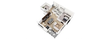 bedroom floor plan an in 3d