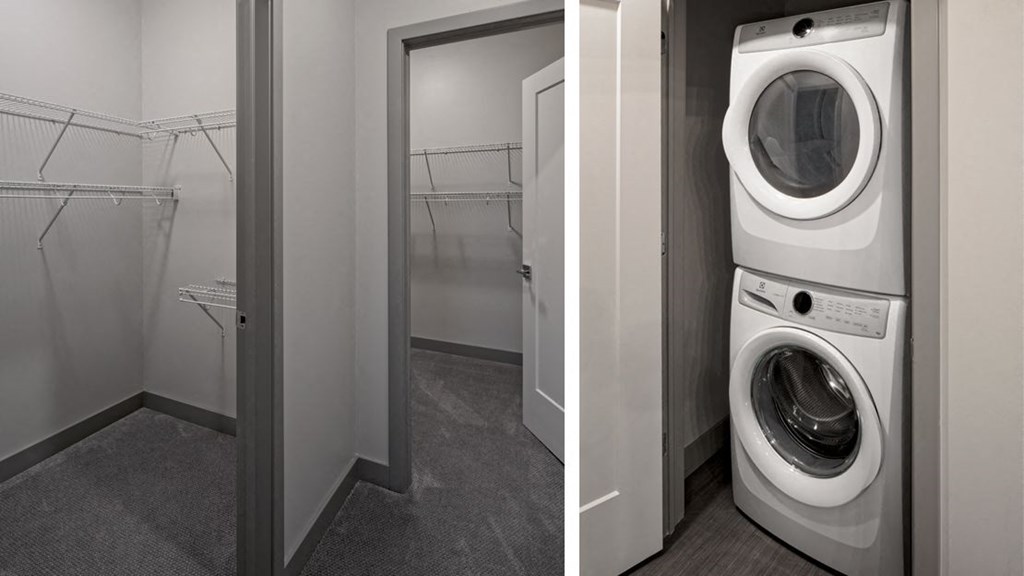 Full size washer and dryer in every apartment.