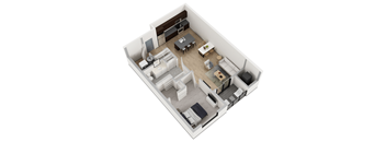 bedroom floor plan an in 3d