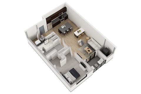 Unit B1 at Industrie Apartments, Albany, New York