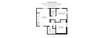 a floor plan of a unit with a bedroom and a bathroom