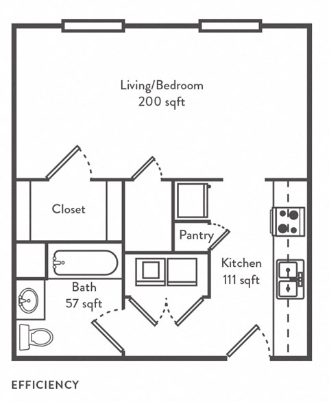 1 Bed 1 Bath Efficiency