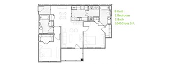 2 bed 2 bath | 970 Sq. Ft. at The Parker at Cone Apartments, North Carolina