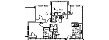 3 Bedroom 3 Bath 870 Sq. Ft Floor Plan, at Hawks Landing, Ruckersville