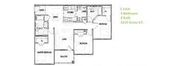 3 bed 2 bath | 1,200 Sq. Ft. at The Parker at Cone Apartments, North Carolina, 29609
