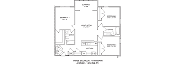 A15 Floor Plan at Marsh View Place, South Carolina, 29455