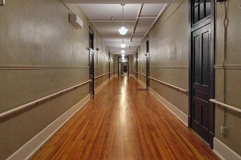 Long Hallway at Albemarle Central School, Albemarle