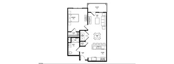 A black and white image of a floor plan for a house.