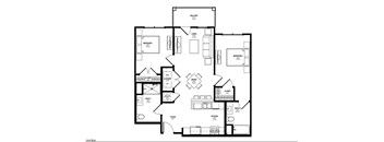 A black and white floor plan of a house with labeled rooms.