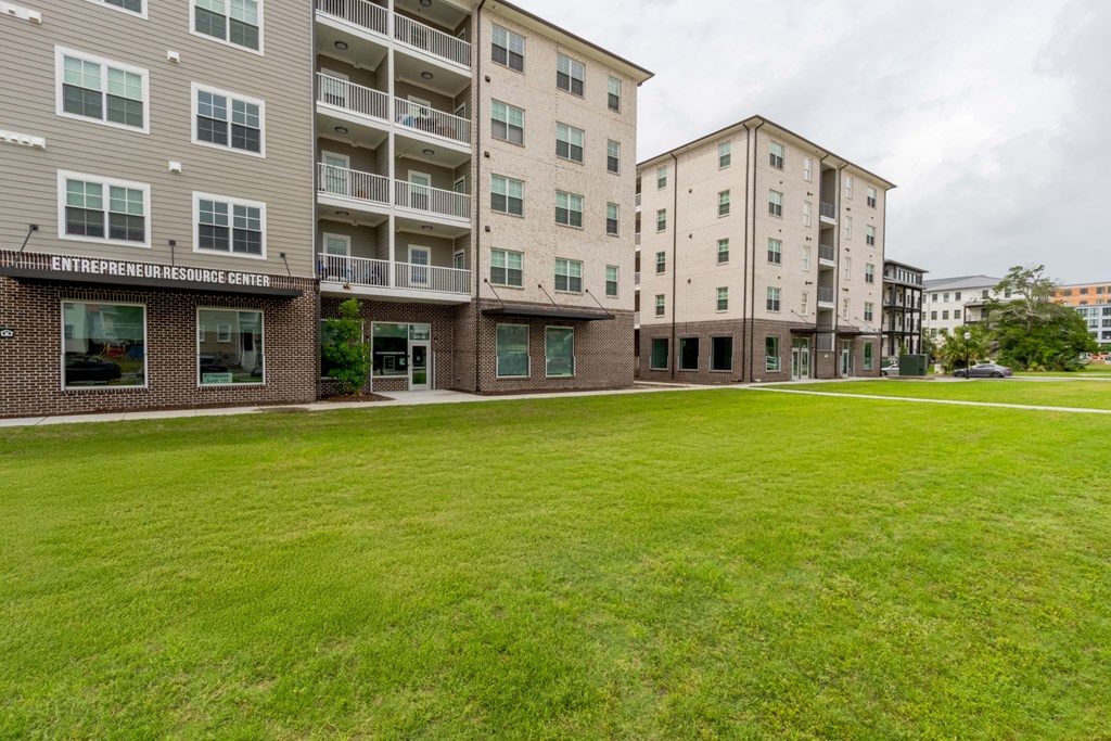 Property Exterior with Lush Green Space at James Lewis JR, Charleston, SC 29403
