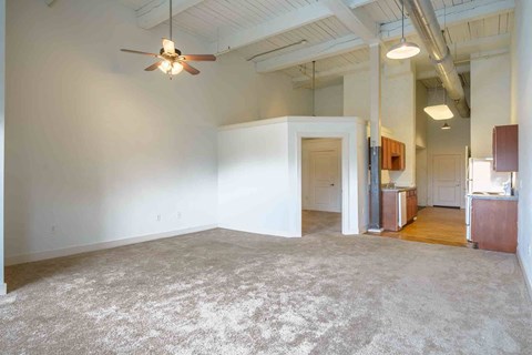 Blank interior room at Kemper Lofts Apartments, Lynchburg, VA