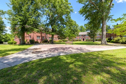 Green Space Walking Path at Kinston Oaks Apartments, Kinston, NC 28501