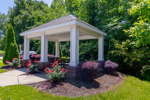 Covered Outdoor Pavilion with Picnic Tables at Snowden Senior Apartments, Newport News, VA