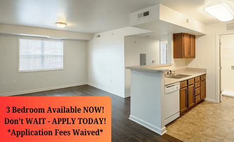 A room with a kitchenette and a window is on the market with a 3 bedroom available.