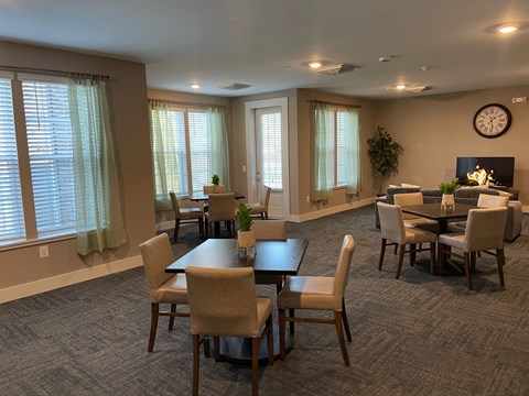 Community room with Fireplace at Poland Hill Senior Apartments, Chantilly, VA, 20152