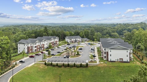 Aerial View of the Community at Harrison Terrace Apartments in Marion, NC 28752