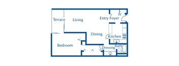 1 bedroom 1 bathroom floor plans at The Van Buren Apartments in Tucson, AZ