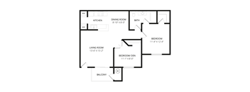 A black and white image of a floor plan for a house.