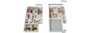 1874 Sq Ft Floor Plan Image at Villa Contento Apartments in Phoenix AZ