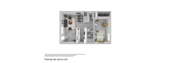 1A One Bedroom One Bathroom at River Oaks Apartments