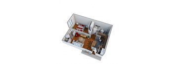 1 bedroom floor plan image at Nine90 Apartments in Tucson AZ