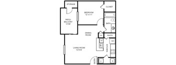 A black and white floor plan of a house with labeled rooms.