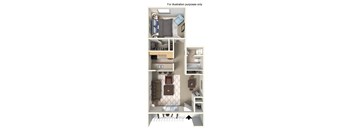A series of images showing different room layouts for illustration purposes.