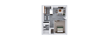 Small One Bedroom One Bathroom Floorplan at Williams Gateway