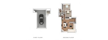 2 bed 1 half bath Upstairs Copper Point Apartments