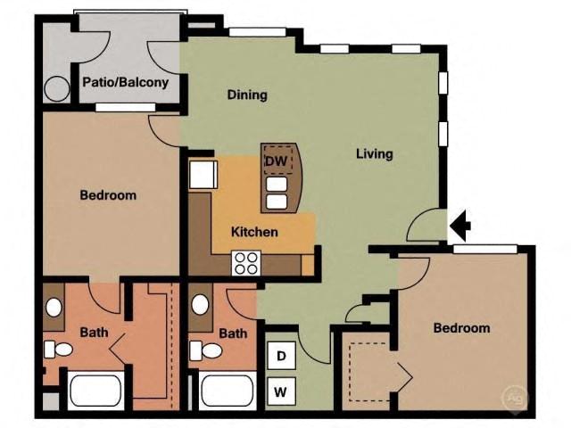 2 bedroom 2 bathroom at Trails at San Tan Apartments in Gilbert, AZ