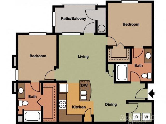 2 bedroom 2 bathroom at Trails at San Tan Apartments in Gilbert, AZ
