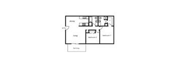 2 bedroom 2 bathroom floor plan at The View At Catalina Apartments in Tucson, AZ