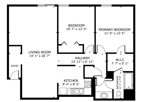 a floor plan of a house with a bedroom and a living room