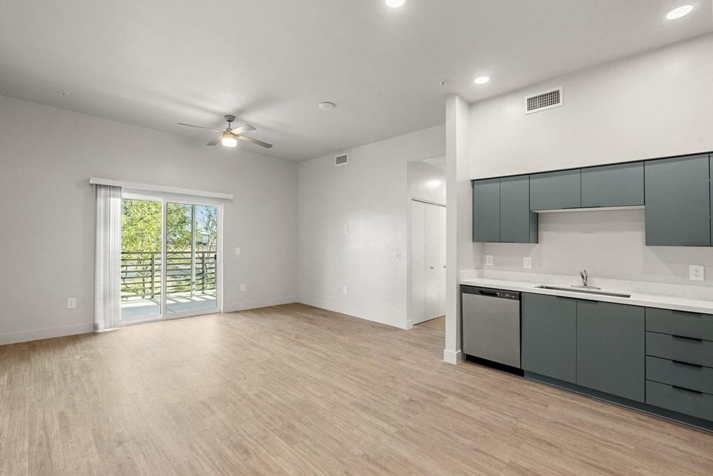 Living room and kitchen  at SECOND AVE COMMONS | BRAND-NEW, Mesa, AZ, 85210