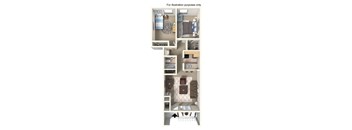 A series of images showing different room layouts for illustration purposes.