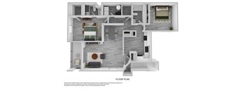 2x2 1140 sqft floorplan at Mission Palms Apartments in Tucson Arizona