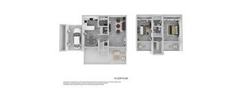 2x2 1309 sqft floorplan at Mission Palms Apartments in Tucson Arizona