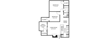 A black and white image of a floor plan for a house.