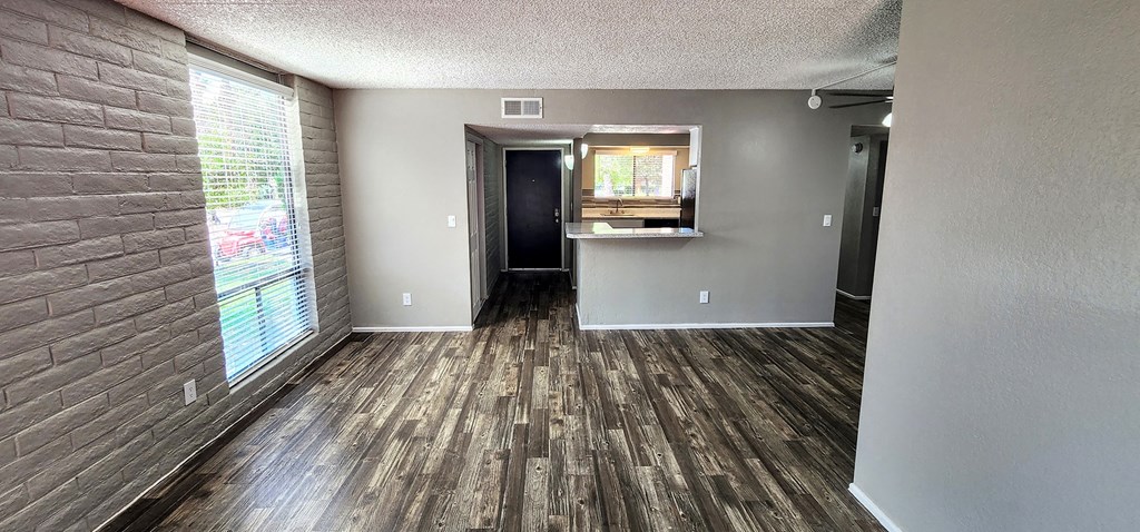 2x2 Downstairs Bryten Upgrade Living Room at Mission Palms Apartment Homes in Tucson AZ