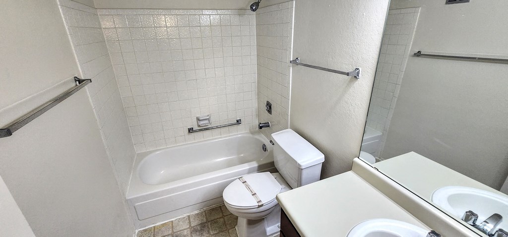 2x2 Downstairs Classic Guest Bathroom at Mission Palms Apartment Homes in Tucson AZ