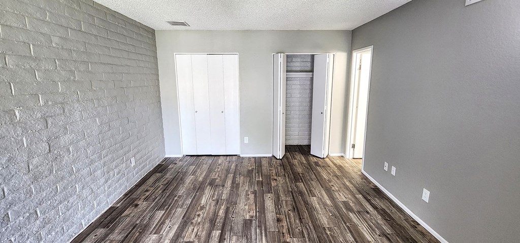 2x2 and a half Bath Bryten Upgrade First Main Bedroom with Closets at Mission Palms Apartment Homes in Tucson AZ