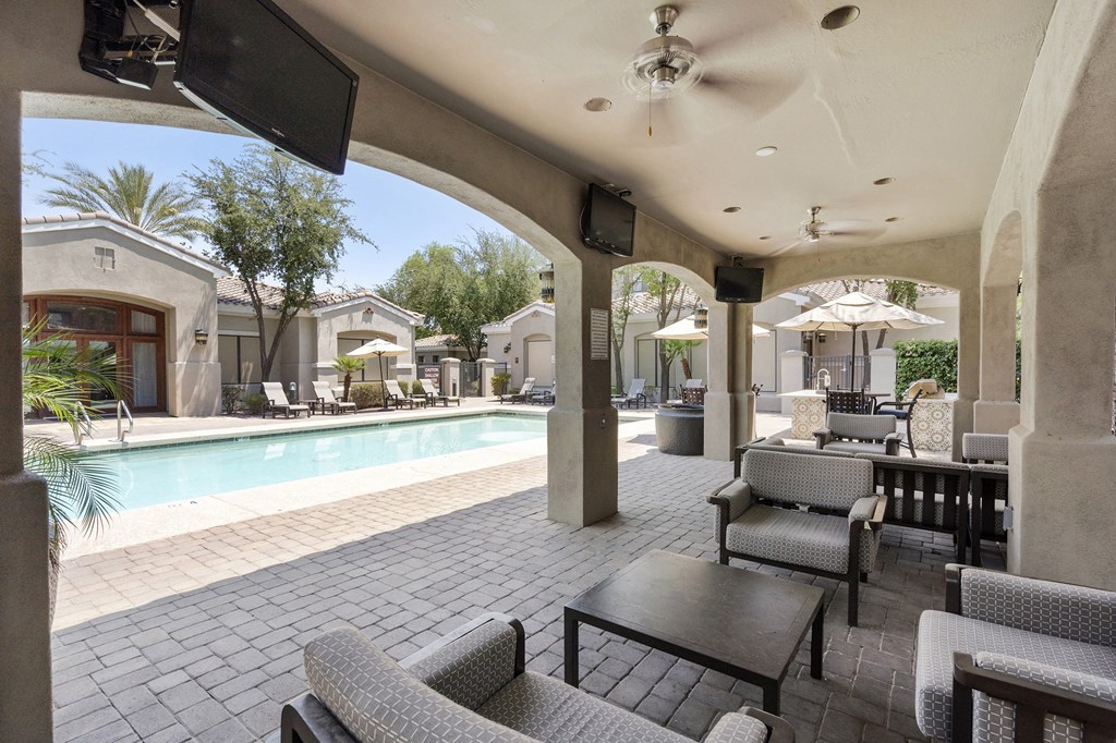 Pool pool patio and ramada at Trails at San Tan in Gilbert AZ