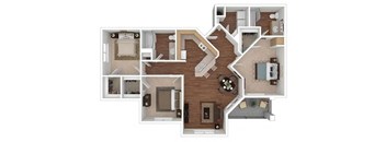 3 bed 2 bath Blue Mesa 1240 sqft at Desert Sage Apartments in Goodyear Arizona