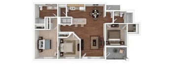 3 bed 2 bath Desert Moon 1127 sqft at Desert Sage Apartments in Goodyear Arizona