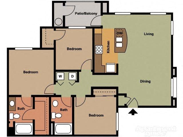 3 bedroom 2 bathroom at Trails at San Tan Apartments in Gilbert, AZ