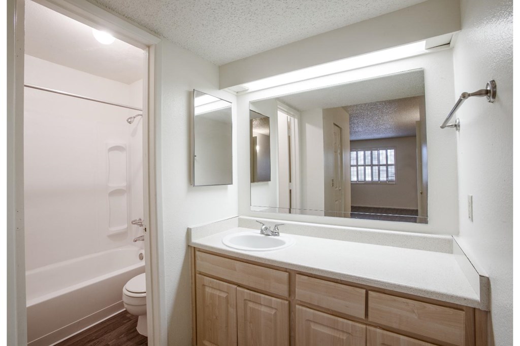 A bathroom with a white sink and a white tub.