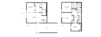 a floor plan of a house with two different floors
